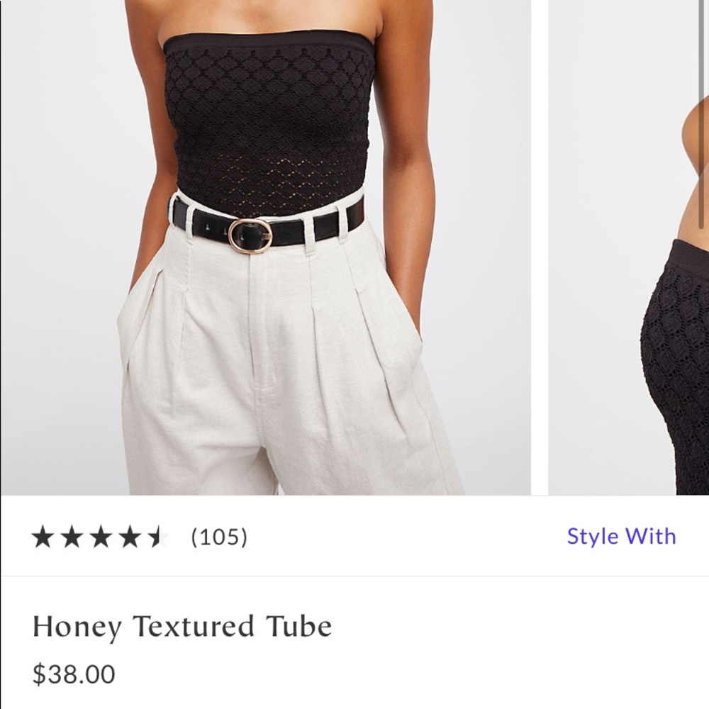 Free People Honey Textured tube top